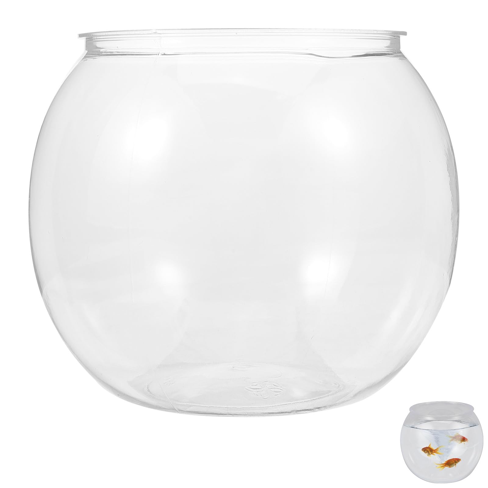 Mipcase Clear Plastic Fish Bowl - Small Round Goldfish Tank for Betta Fish, Desktop Aquarium with Lid for Home & Office Decor | Perfect for Desk Decor, Pet Fish Habitat, and Gift Ideas