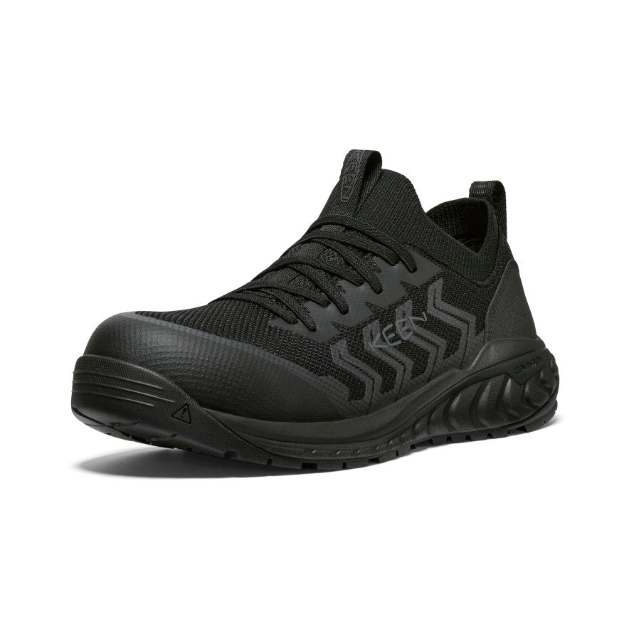 Men's Arvada Shift Work Sneaker - Carbon Toe Safety Shoes, Black/Black - Slip Resistant & Comfortable for Construction, Warehouse & Industrial Work