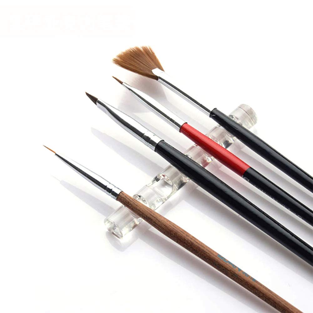 U-M PULABO Acrylic Nail Brush Holder - Transpen Stand for 5 Nail Art Pens, Gel Nail Tools & Supplies | Stylish Organizer for Salon, Home Manicure & Professional Nail Artists