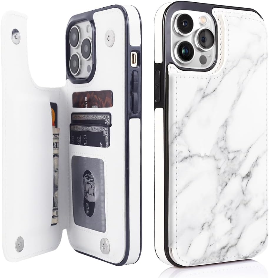 iPhone 15 Plus Wallet Case with Card Holder Slots - PU Leather Folio Flip Cover with Kickstand & Double Magnetic Clasp | Perfect for Daily Commute, Business Meetings & Travel Protection