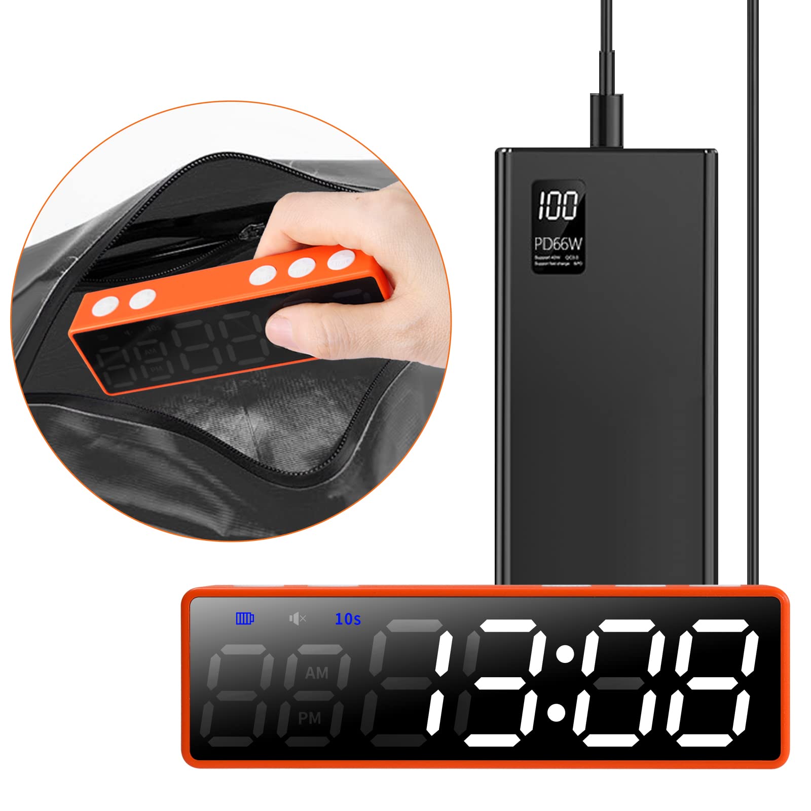 Wireless Mini Sports Timer - Magnetic Portable Fitness Stopwatch for Tabata, EMOM, MMA, Outdoor Workouts & Training Sessions