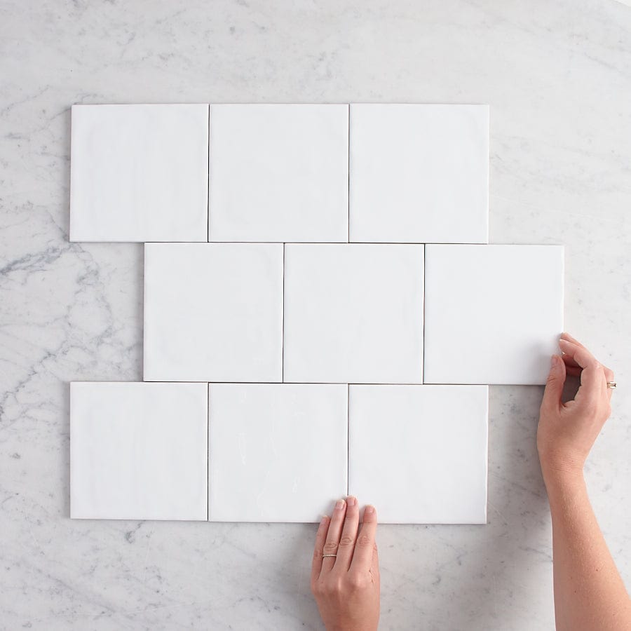 Premium Newport Gloss Large Square White Ceramic Tile - Perfect for Kitchen Backsplash, Bathroom Walls & Modern Flooring