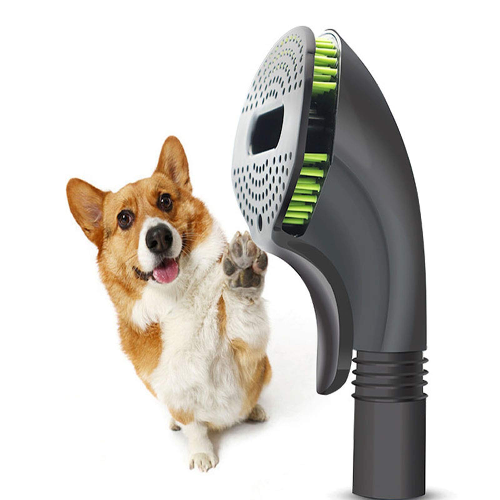 Pet Hair Vacuum Cleaner Attachment - Cat & Dog Fur Grooming Brush Nozzle for Efficient Pet Hair Removal - Perfect for Carpets, Furniture & Car Upholstery Cleaning