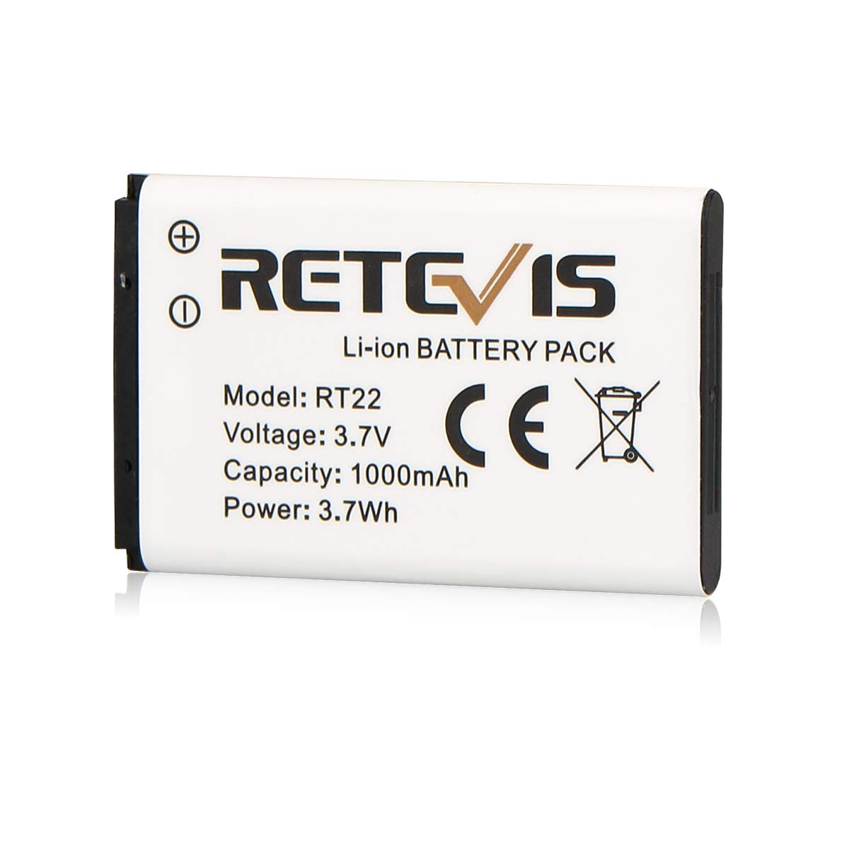 Original 3.7V 1000mAh Li-ion Battery for Retevis RT22 RT22S RT15 RT19 Walkie Talkies - 2 Pack | Replacement Battery Compatible with RT22 RT22S RT15 RT19 WLN KD-C1 Two Way Radios | Perfect for Outdoor Adventures, Construction Sites & Emergency Communication