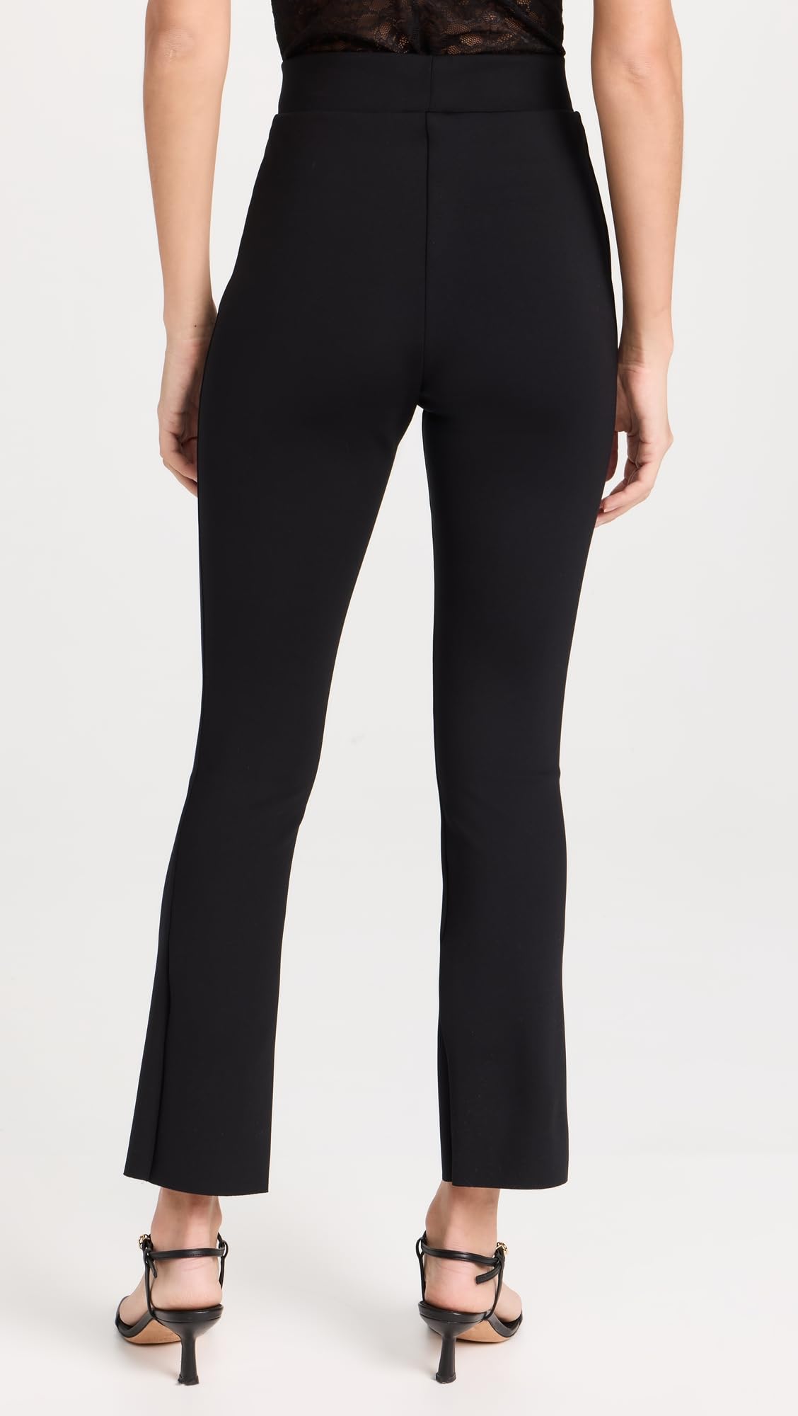 Commando Women's Neoprene 7/8 Split Front Workout Pants - High Waist Yoga Pants for Gym, Running & Outdoor Activities