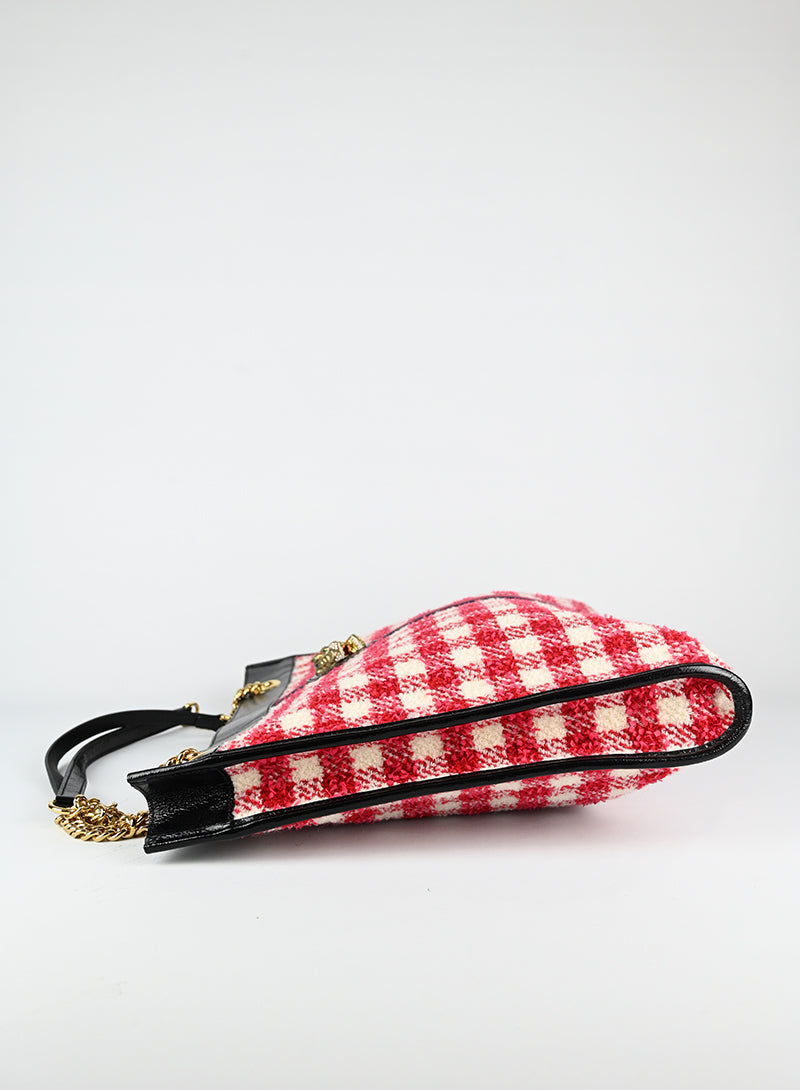 Gucci Red Tartan Fabric Shopper Bag - Stylish & Durable for Work, Travel & Everyday Use