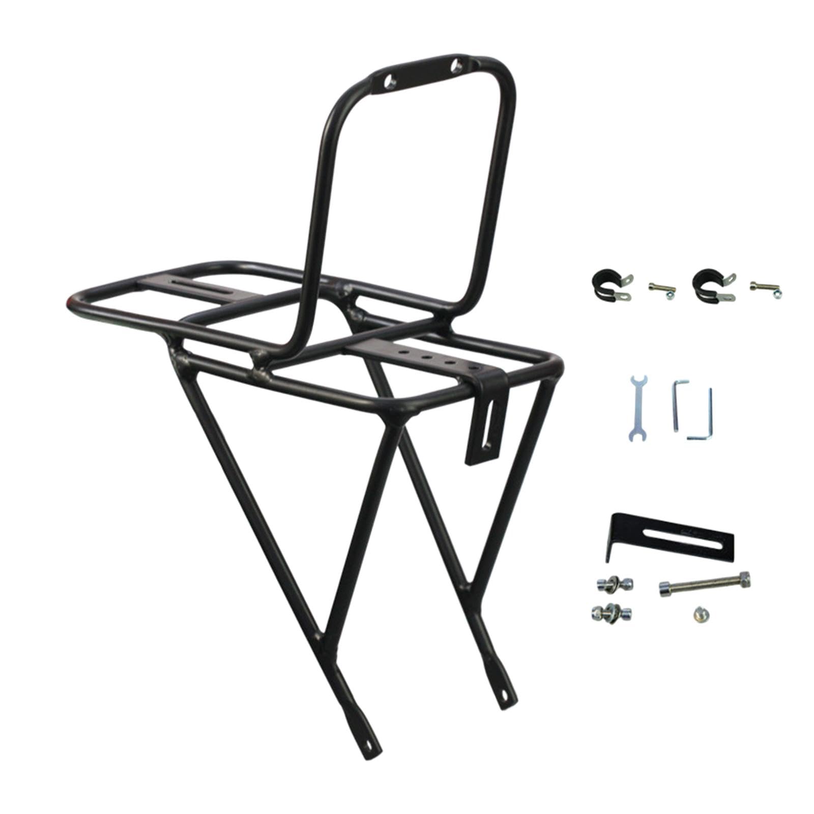 Lightweight Metal Bike Front Carrier Rack with Cargo Pannier Bag - Durable Bicycle Luggage Shelf for Cycling, Commuting & Outdoor Adventures