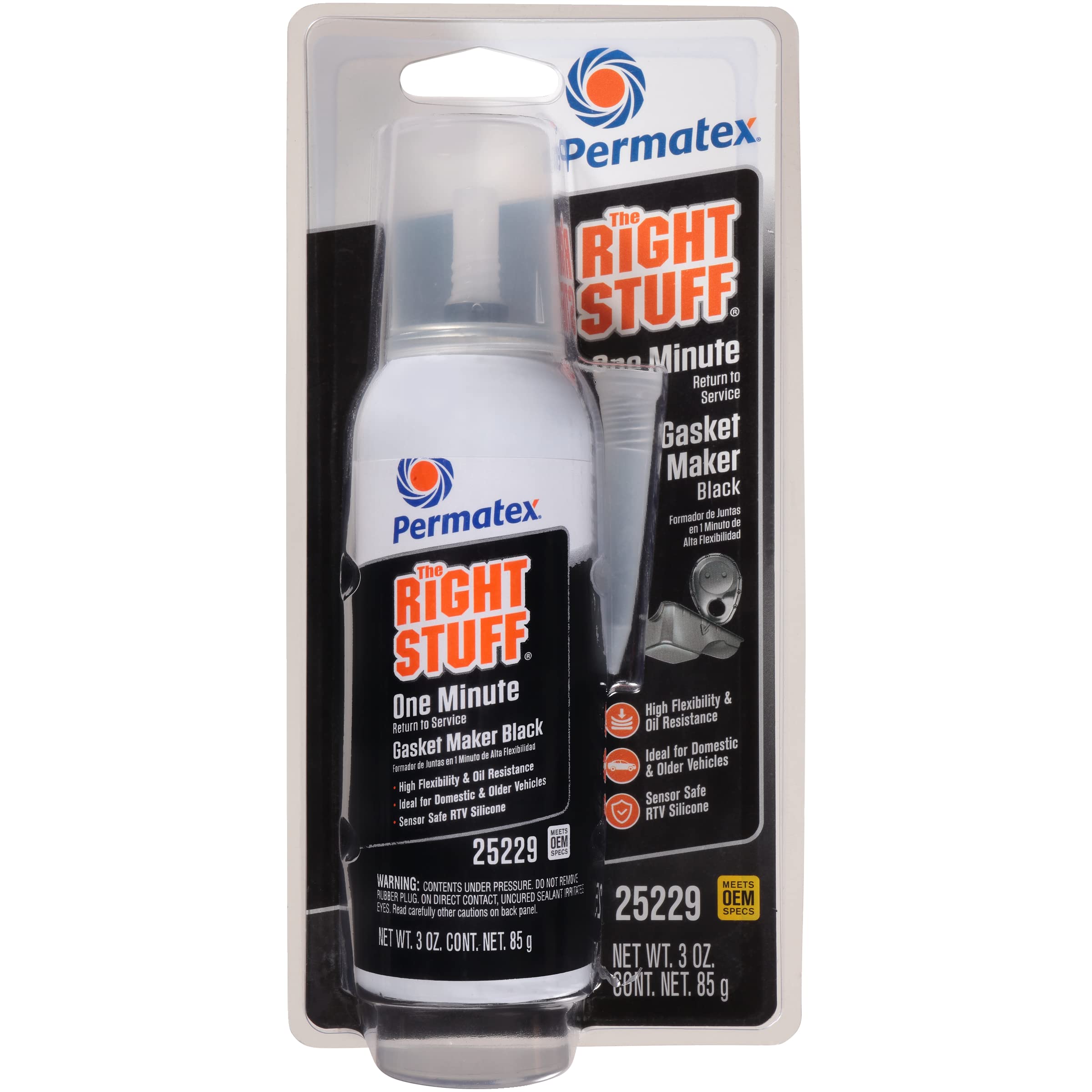 Permatex 25229-6PK The Right Stuff Gasket Maker - 3 oz High-Temperature RTV Silicone Sealant (6-Pack) - Perfect for Automotive, Marine & Industrial Engine Gasket Repairs