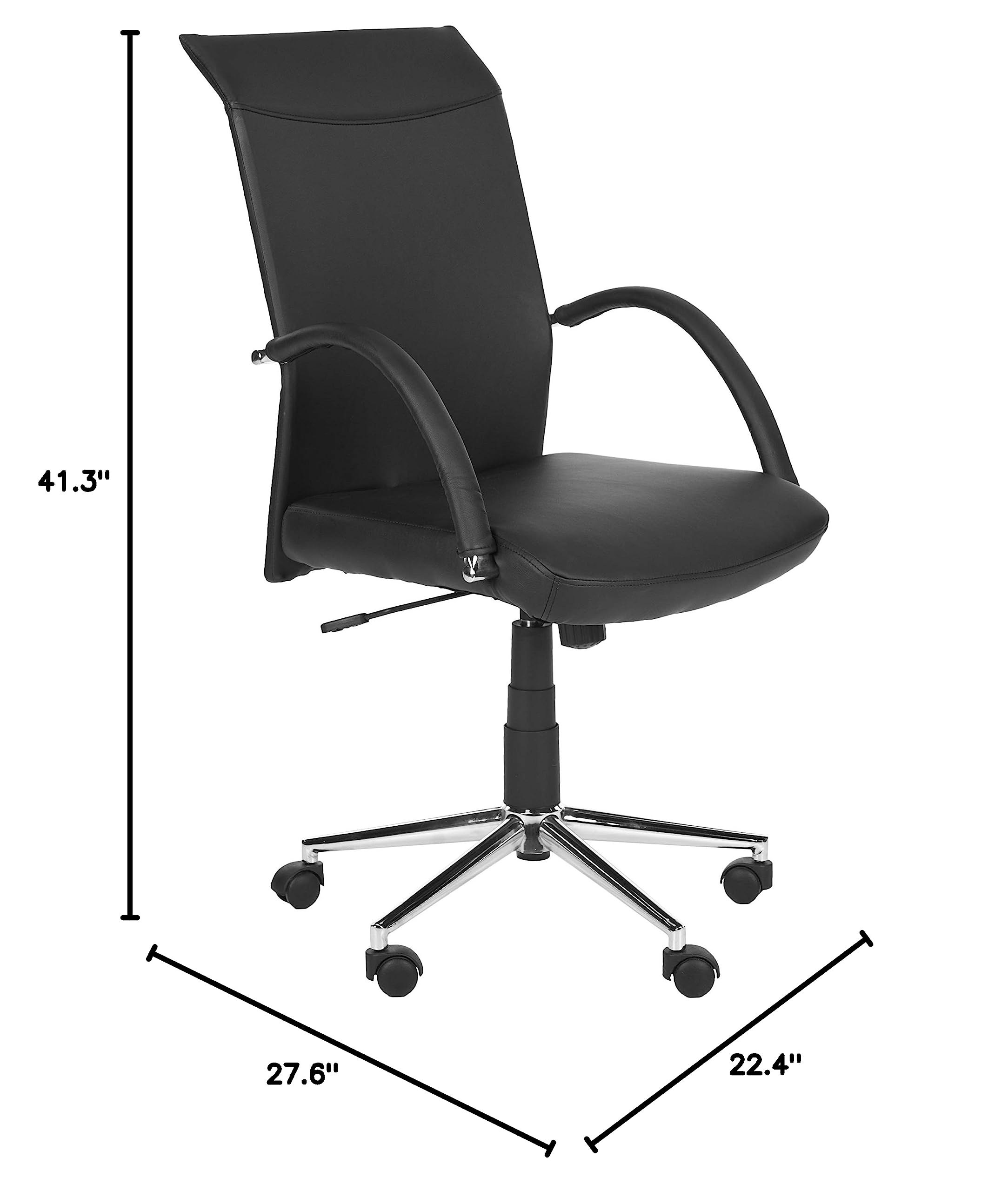 SAFAVIEH Home Collection Dejana Black Modern Office Desk Chair - Ergonomic Design for Home Office, Study, and Workspace Comfort