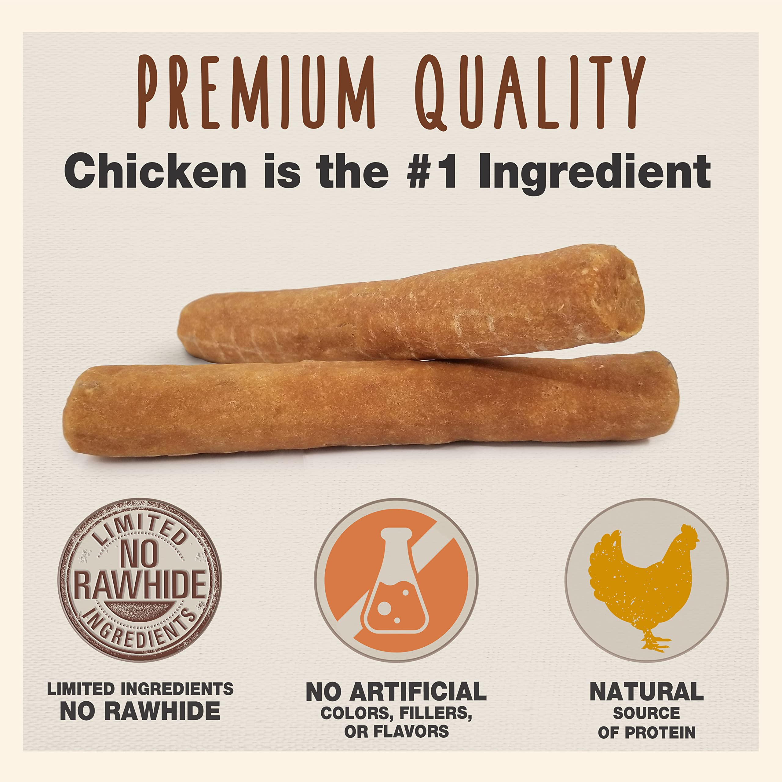 Healthy Rawhide Alternative for Dogs - Cadet Gourmet Savory Chicken Rolls, 6 oz | All-Natural Dog Treats for Training, Chewing & Dental Health