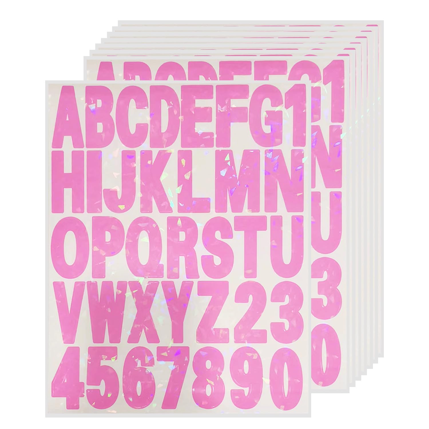 Pink Self-Adhesive Vinyl Alphabet Letter Stickers - 2 Inch, 8 Sheets - Perfect for Mailbox Numbers, DIY Arts & Crafts, Outdoor Signs, Posters, Doors, Cars & Trucks - Waterproof & Durable for Indoor & Outdoor Use