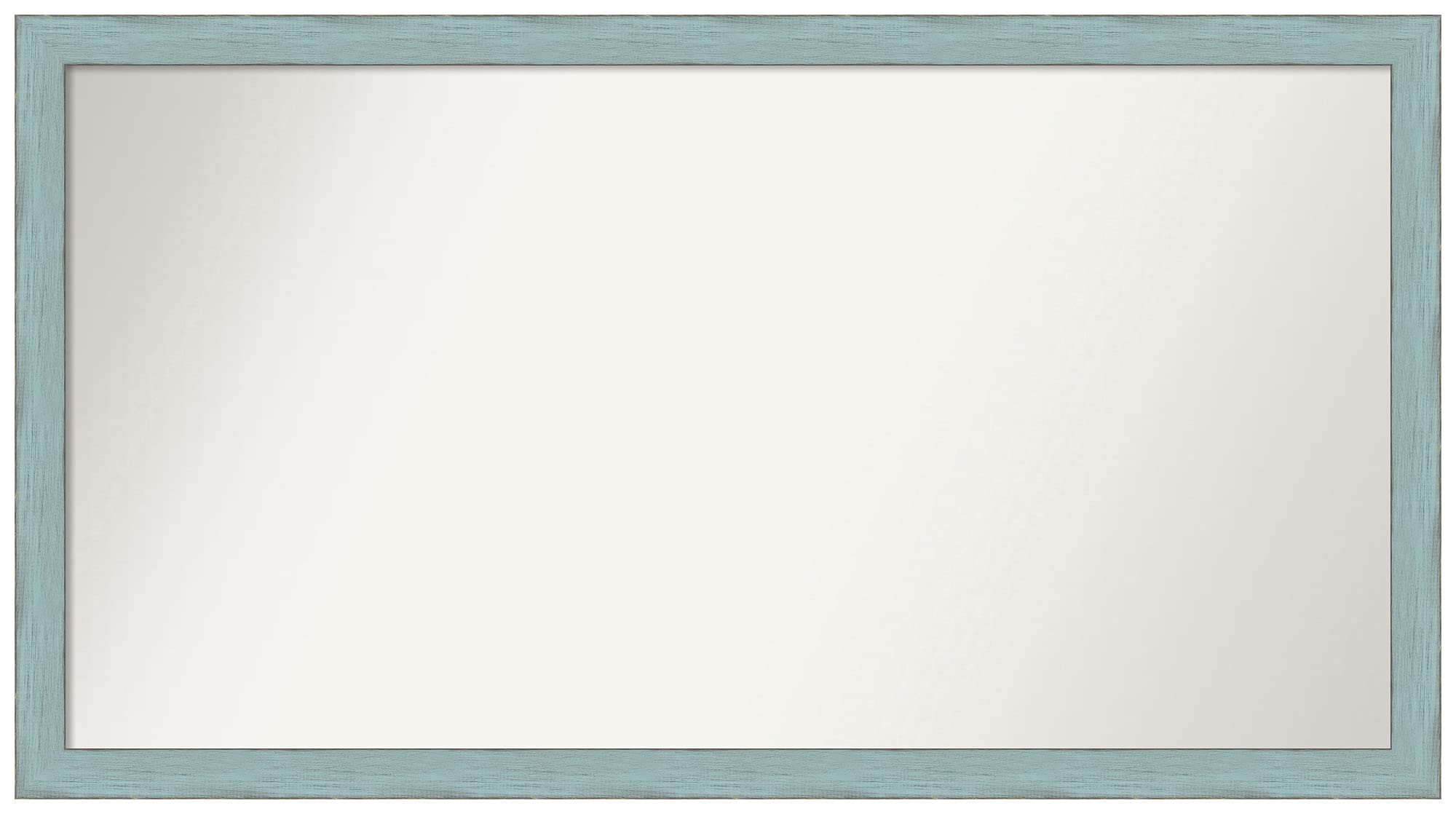 Amanti Art Non-Beveled Custom Wall Mirror 23.25 x 42.25 Inches - Sky Blue Rustic Frame - Bathroom, Living Room, Bedroom Decor - Various Custom Sizes Available
