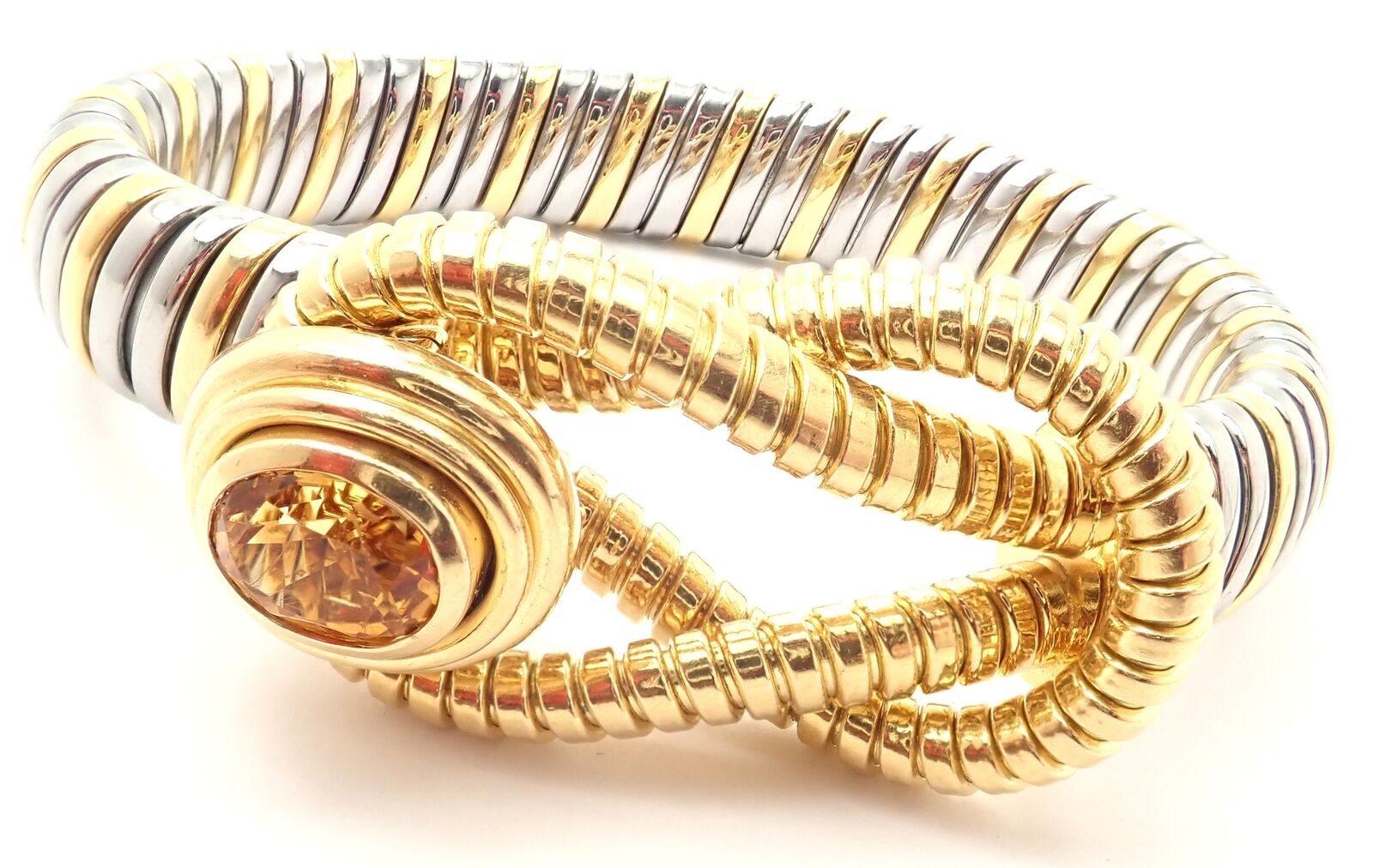 Authentic Cartier Hercules Knot 18K Yellow Gold & Stainless Steel Citrine Bracelet for Women | Luxury Jewelry Gift for Anniversary, Birthday & Special Occasions