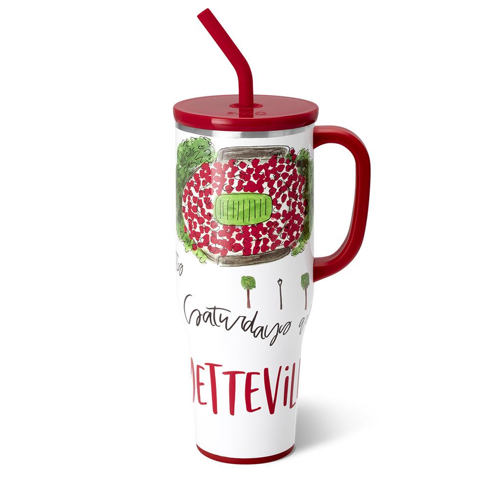 40oz Saturdays in Fayetteville Mega Mug - Large Insulated Tumbler for Coffee, Tea & Cold Drinks - Perfect for Home, Office & Outdoor Activities