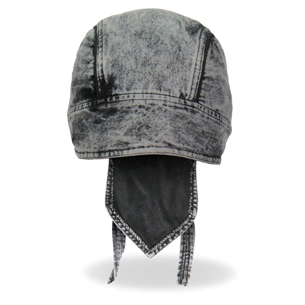 Hot Leathers HWH1107 Charcoal Dye Denim Headwrap - Stylish Motorcycle Bandana for Bikers & Outdoor Enthusiasts - Perfect for Riding, Concerts & Festivals