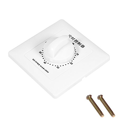 220V AC High Power Mechanical Timer Switch - 30/60/120 Minute Countdown Control for Water Pumps, Fans, Heaters & Lights | Normally Open Function | 86 Panel Design | Perfect for Home Automation, Irrigation Systems & Appliance Control