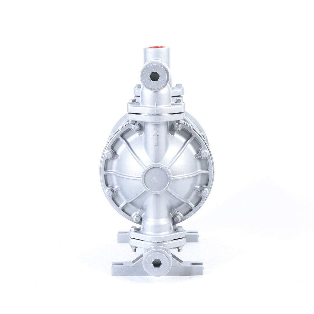 24 GPM Air-Operated Double Diaphragm Pump - 1 Inch Inlet & Outlet - Heavy Duty Waste Oil & Water Transfer Pump - 115 PSI for Petroleum, Chemicals & Industrial Fluids (Silver) - Ideal for Fuel Transfer, Waste Disposal & Industrial Applications