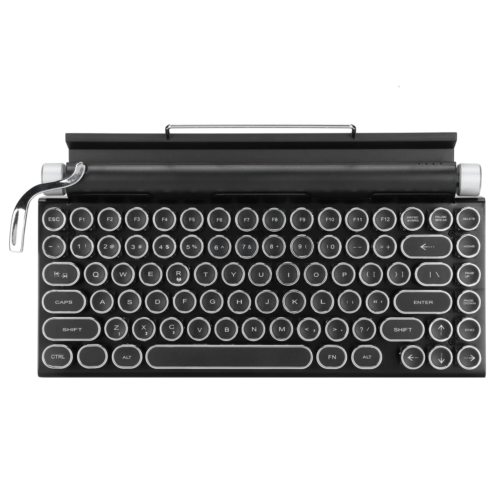 ASHATA Retro USB Typewriter Mechanical Keyboard - RGB Backlit Gaming Keyboard with 83 Keys & Detachable Punk Keycaps | Compatible with Windows 2000/XP/Vista/7/8/10, Linux & iOS | Perfect for Vintage Typing, Gaming & Office Work
