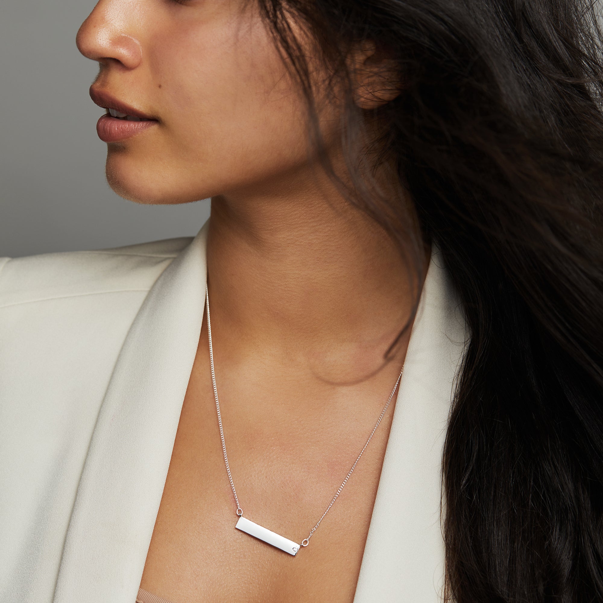 Elegant Bar Necklace with Sparkling Crystal Accent - Perfect for Date Nights, Weddings & Special Occasions