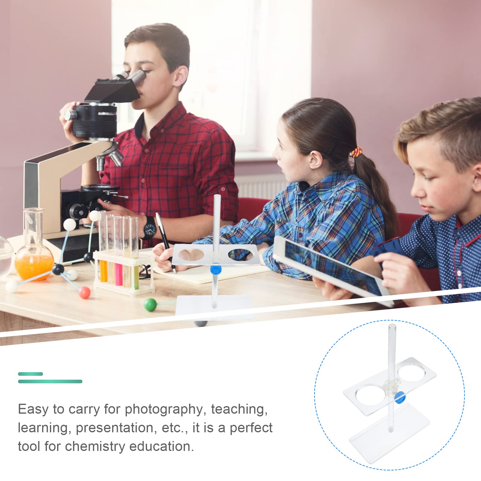 Balacoo 2-Hole Acrylic Funnel Stand - Durable Funnel Holder for Kitchen, Lab & School - Perfect for Baking, Science Experiments & DIY Projects