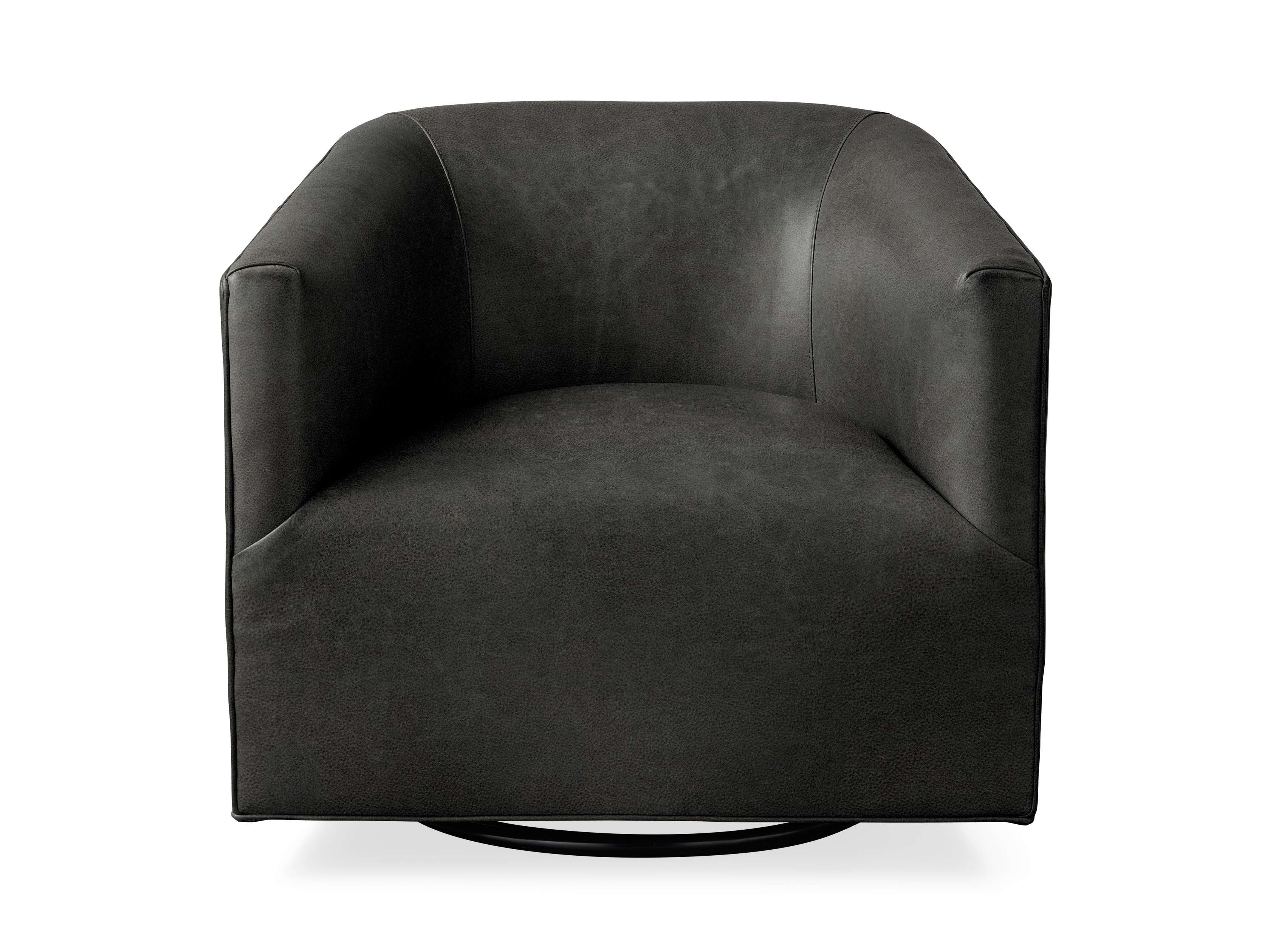 Ellison Leather Plinth Swivel Chair - Modern Office Chair with 360 Degree Rotation, Ergonomic Design for Home & Workspace - Perfect for Executive Desks, Living Rooms and Conference Rooms