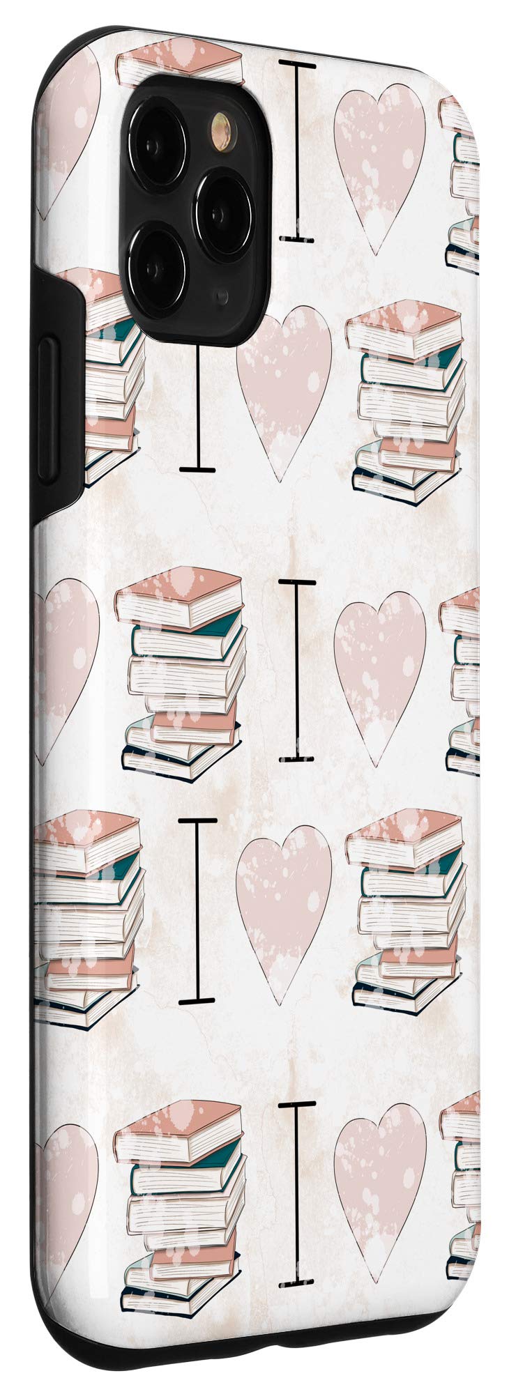 iPhone 11 Pro Max Case - I Heart Books Love Books Pattern Protective Cover for Reading Enthusiasts | Perfect Gift for Book Lovers, Students & Teachers