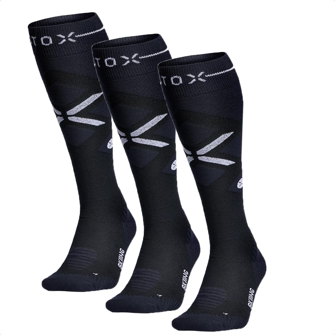 STOX Energy Socks - Men's Thermal Compression Ski Socks with Merino Wool - Winter Snowboard & Skiing Socks for Warmth & Performance - Perfect for Cold Weather Sports & Outdoor Activities
