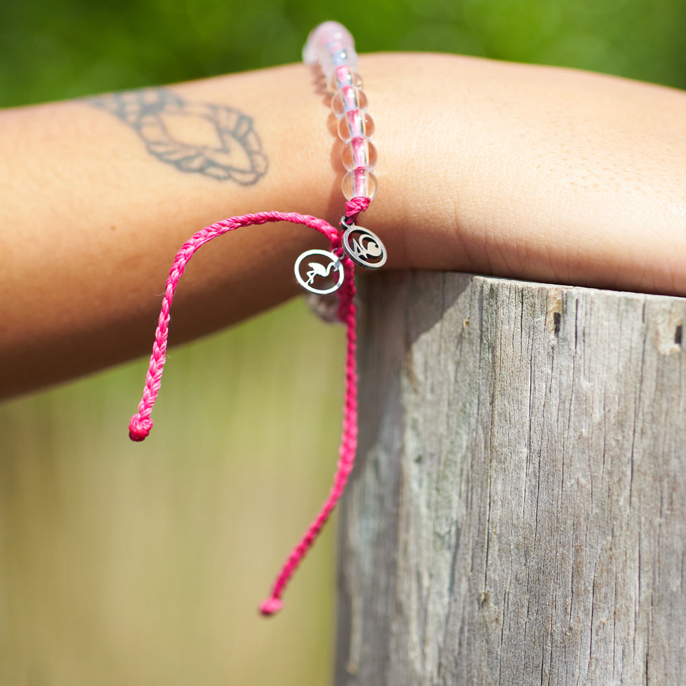 4ocean Flamingo Bracelet - Eco-Friendly Beaded Bracelet for Women & Men | Ocean Conservation Jewelry | Perfect for Beach, Travel & Everyday Wear
