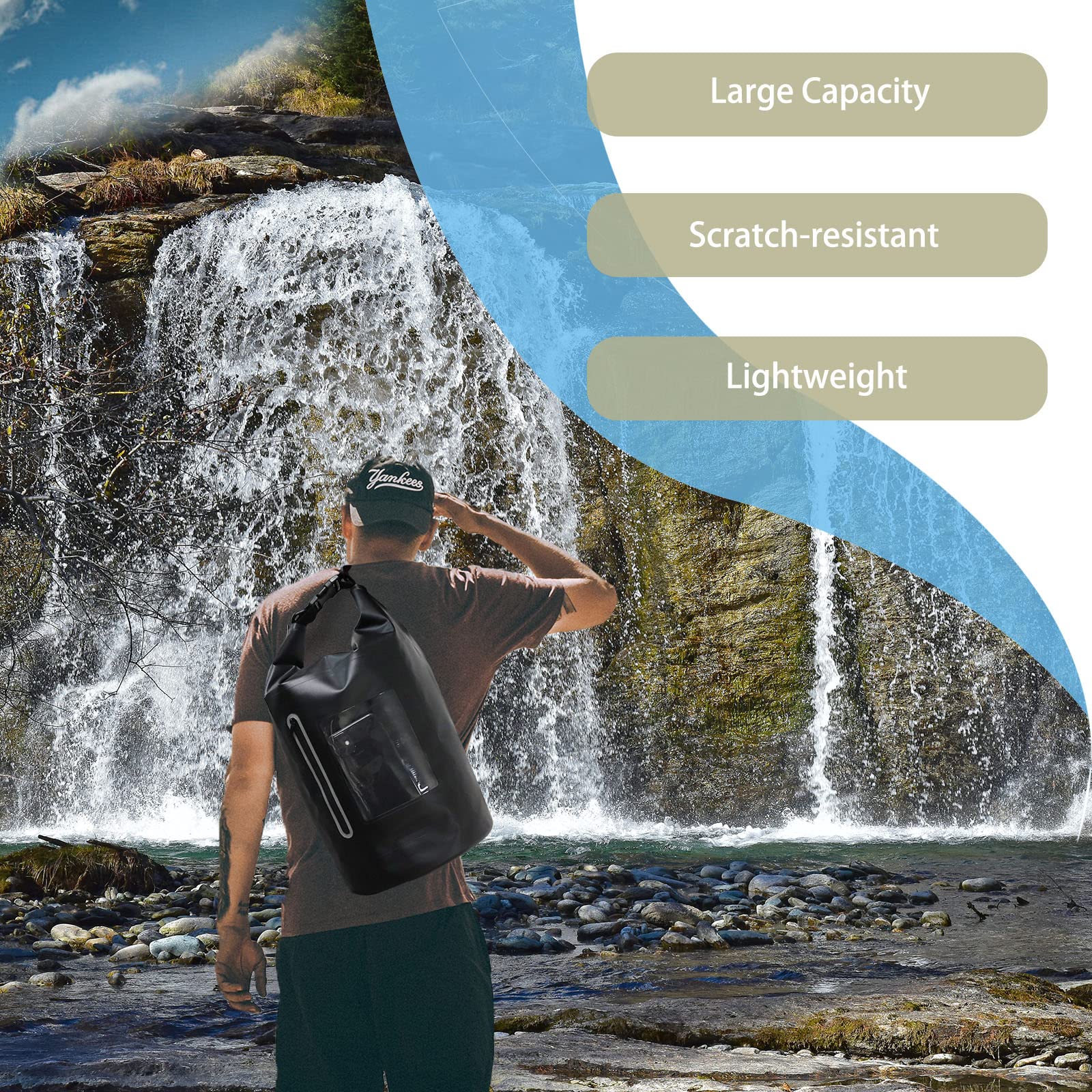 15L Faraday Bag with Waterproof Phone Pouch - Signal Blocking Faraday Cage for Anti-Theft & Anti-Tracking - RFID GPS Key Fob Protector - Waterproof Dry Bag for Camping, Travel & Emergency Preparedness