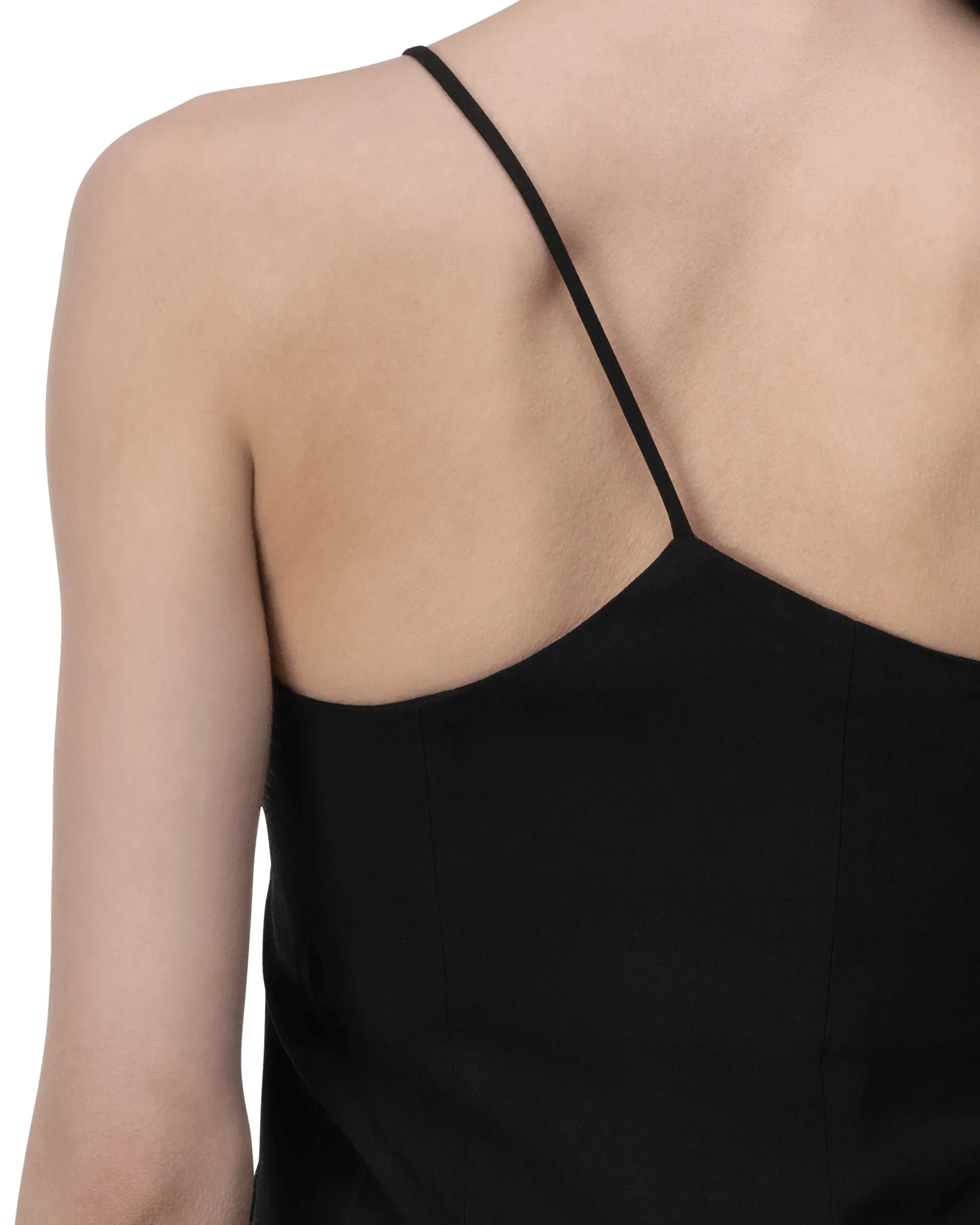 Elegant One Shoulder Crepe Dress for Women - Flowy Party & Evening Gown - Perfect for Weddings, Cocktail Parties & Date Nights