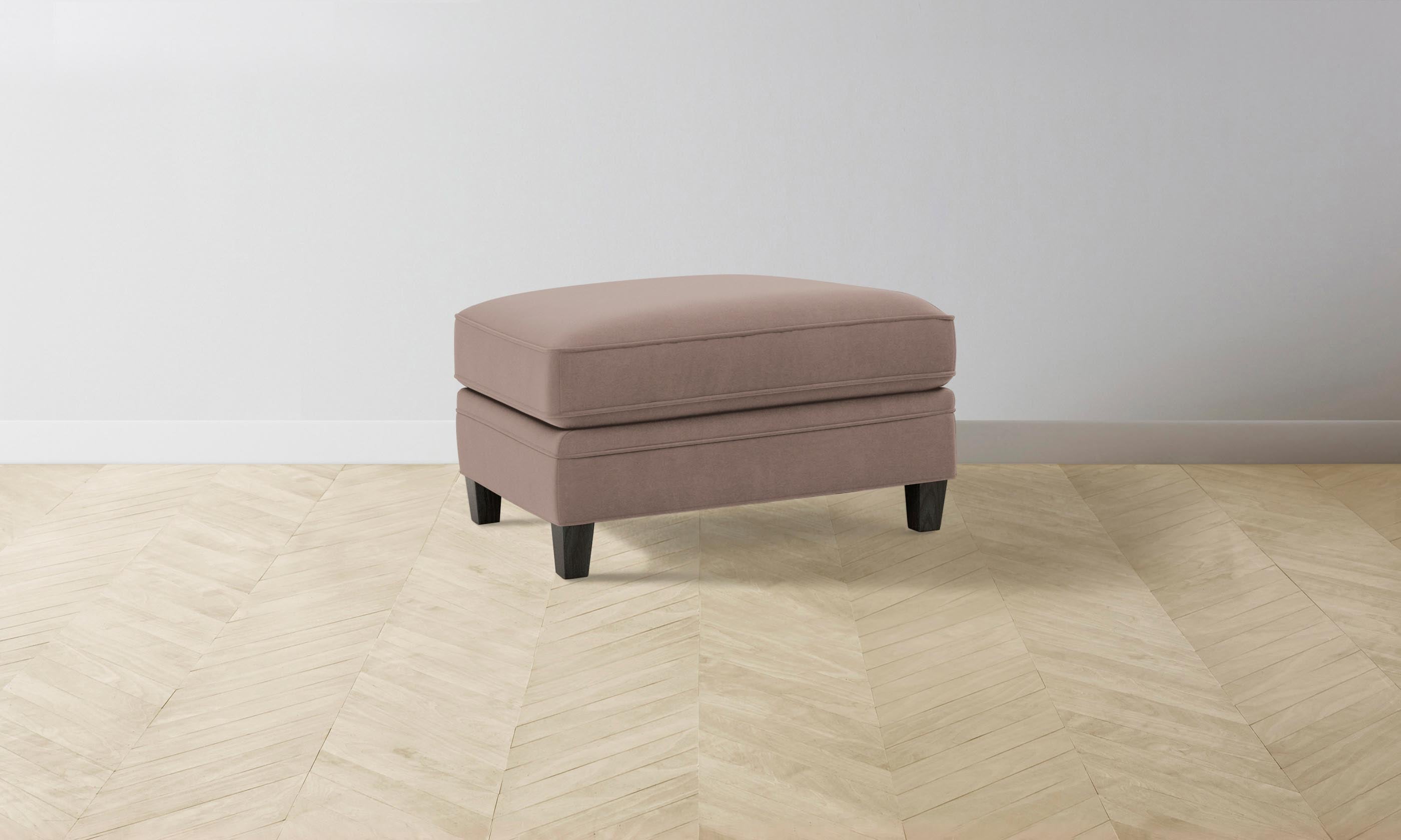 Carmine Mohair Peony Ottoman - Luxurious Footstool for Living Room, Bedroom & Home Decor - Perfect for Relaxing, Reading & Adding Elegance