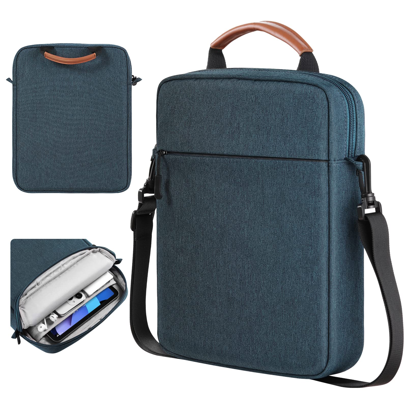 TiMOVO 9-11 Inch Tablet Sleeve Shoulder Bag - Compatible with iPad Pro 11 (2022-2018), iPad 10th Gen (2022), iPad 10.2 (2021-2019), iPad Air 5/4 10.9, Samsung Galaxy Tab A8 10.5 (2022) - Protective Case with Handle - Indigo Blue - Perfect for Work, School & Travel