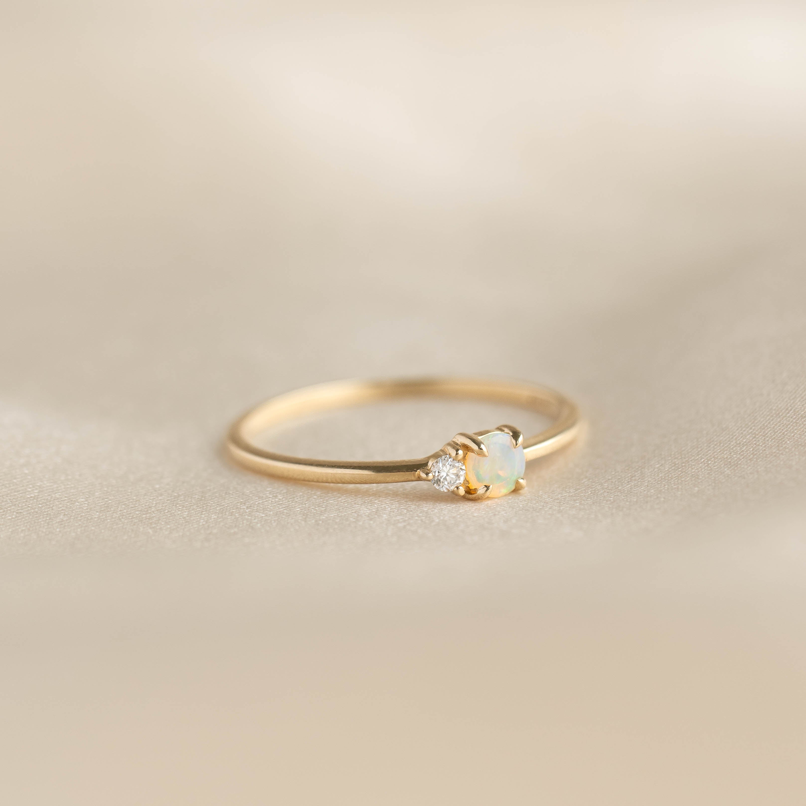 Exquisite Opal and Diamond Ring - Elegant Handcrafted Jewelry for Women | Perfect for Weddings, Anniversaries & Special Occasions