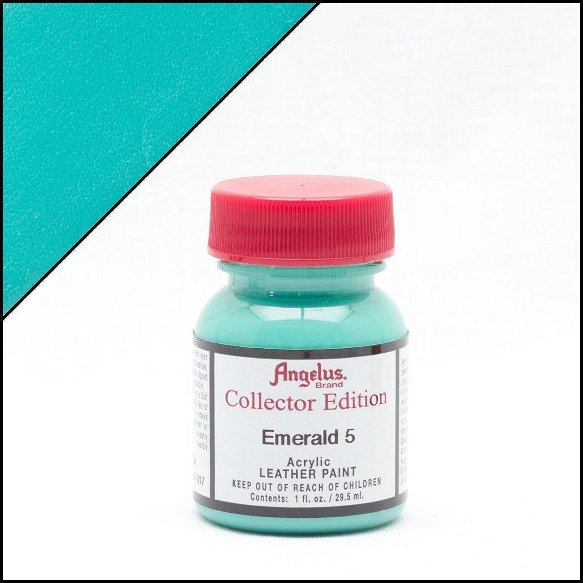 Emerald Green Angelus Leather Paint - Premium 5-Piece Collector's Set for Shoes, Bags & DIY Leather Craft Projects