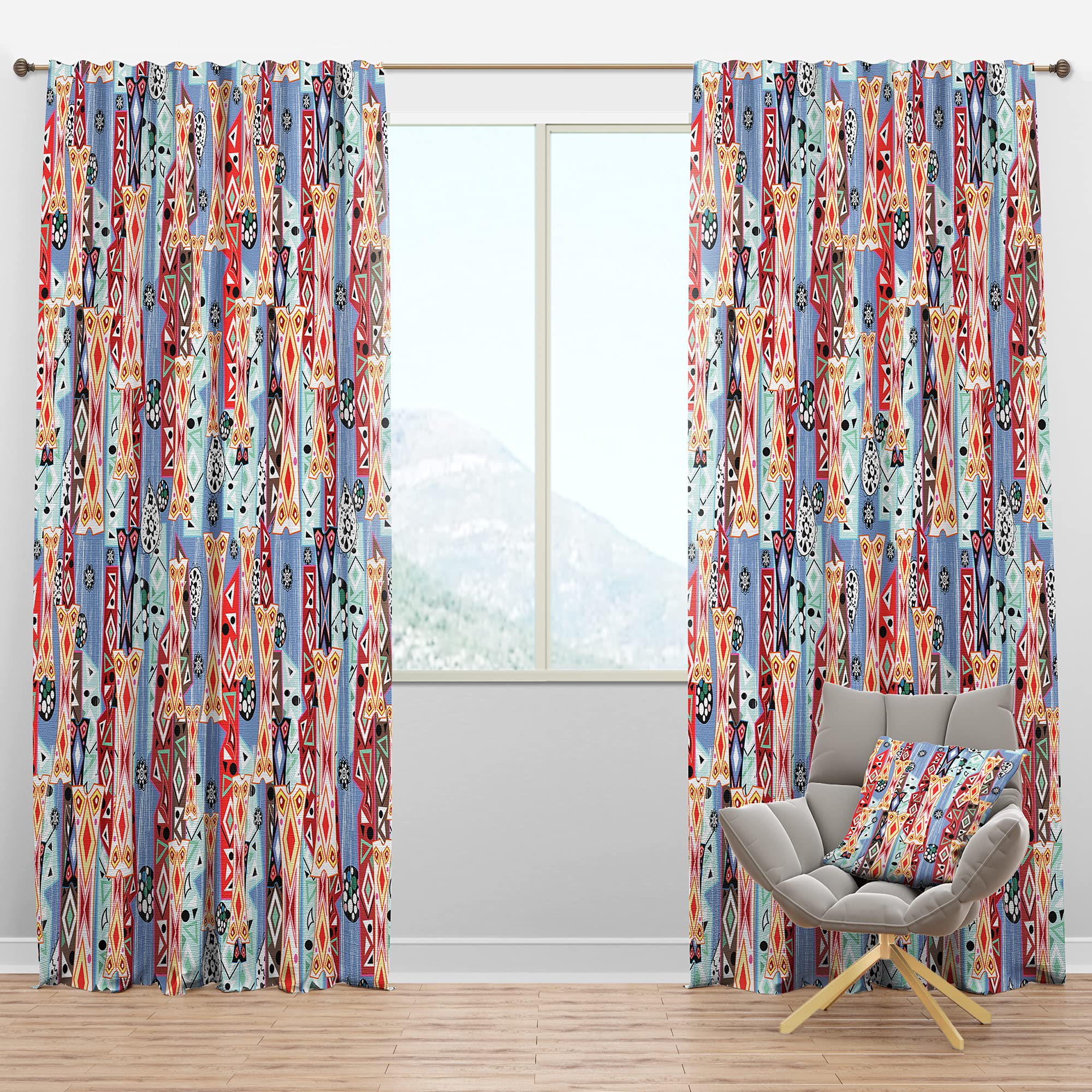 DesignQ Blackout Curtains with Abstract Pattern - Thermal Insulated Room Darkening Drapes for Bedroom & Living Room (52x90, Single Panel) - Perfect for Home Theater, Nursery & Light Sleepers