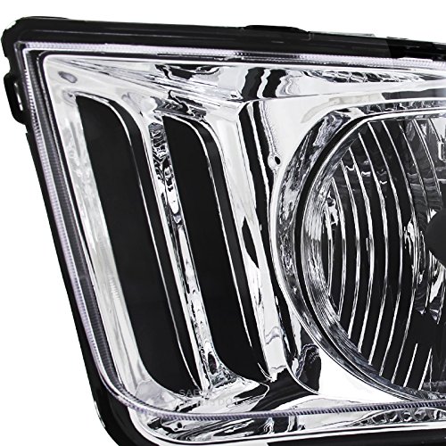 Spec-D Tuning Chrome Clear Headlights for Ford Mustang GT/Base/Shelby - LH-MST05-RS | High-Performance LED Headlights for Night Driving & Car Customization