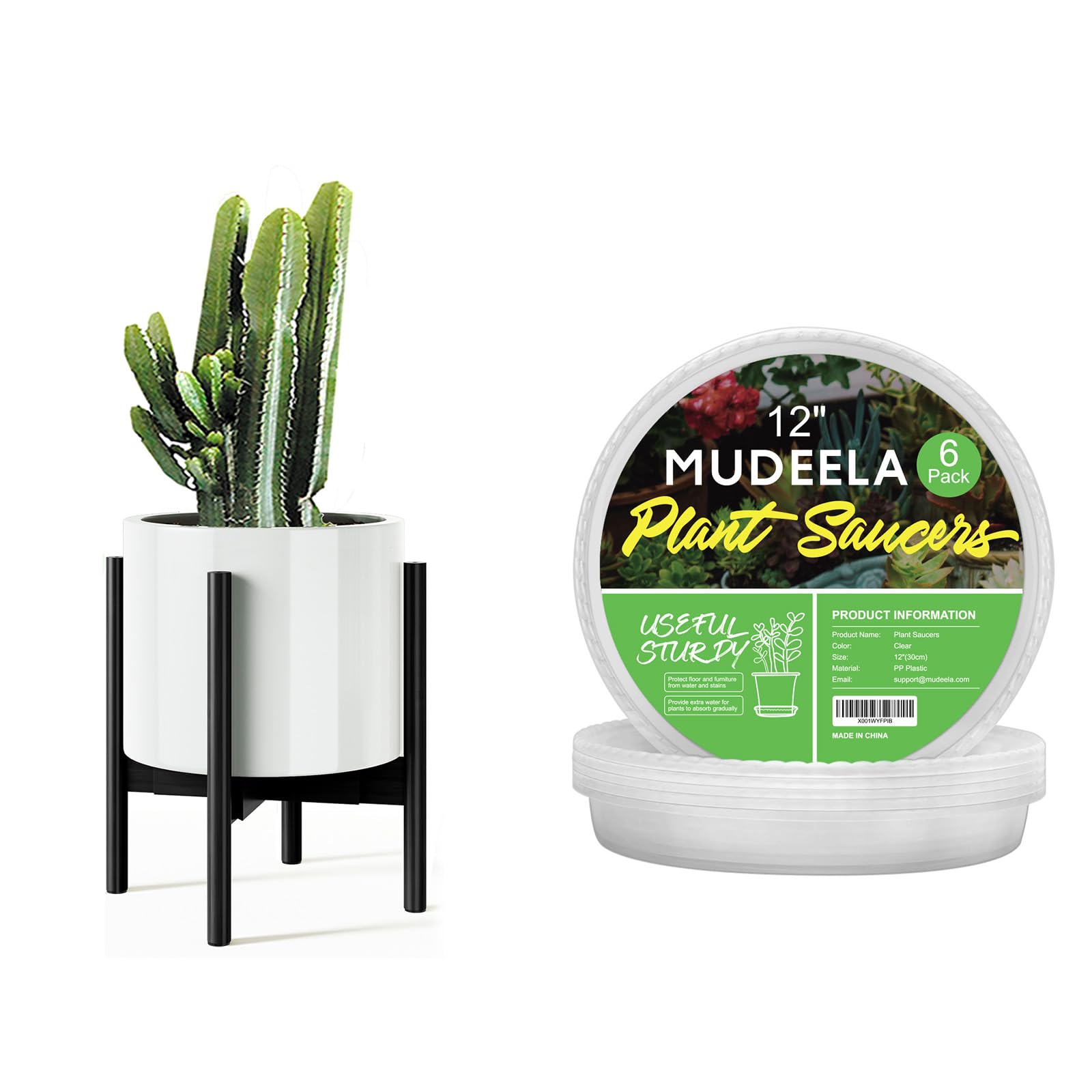 MUDEELA Black Indoor Plant Stand with 12