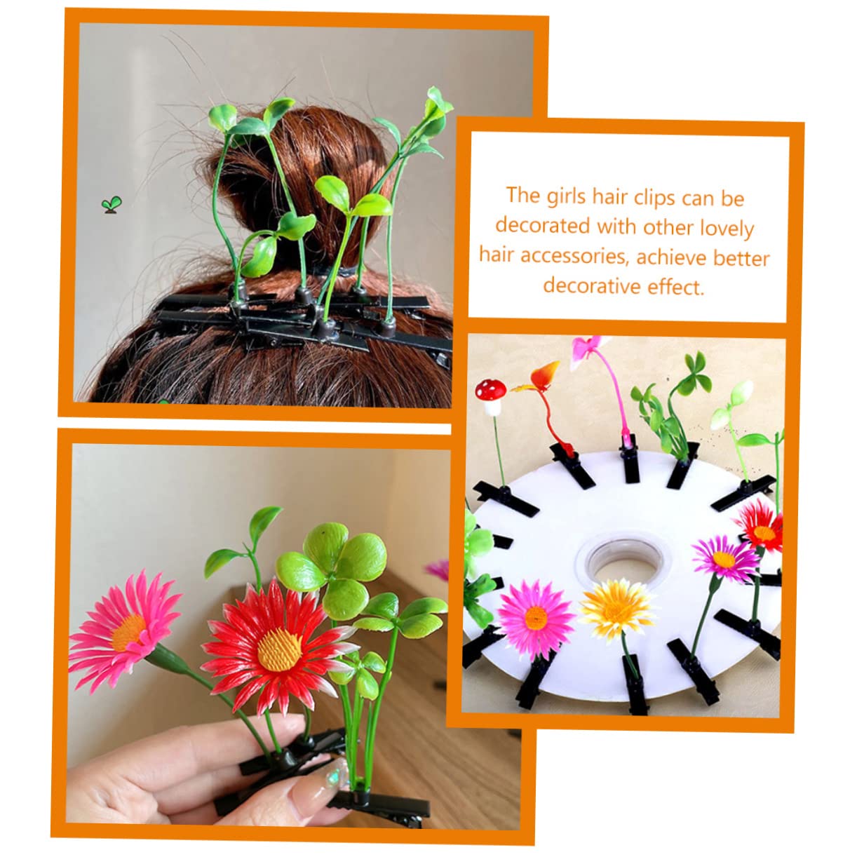 24pcs Kawaii Plant Hair Clips Set for Girls 8-12 | Cute Hair Accessories for School, Parties & Special Occasions | MERRYHAPY Hairpins for Daily Styling & Gifts