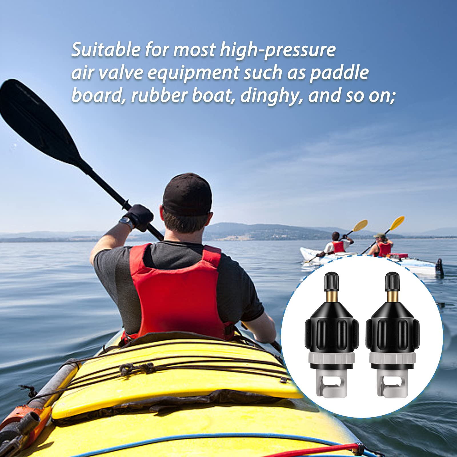Universal Air Pump Converter Adapter - Schrader Valve to Inflatable Boat/SUP Pump - Compatible with Kayak, Canoe, Paddleboard Accessories (Black, 1-Pack) - Perfect for Water Sports, Camping & Outdoor Adventures