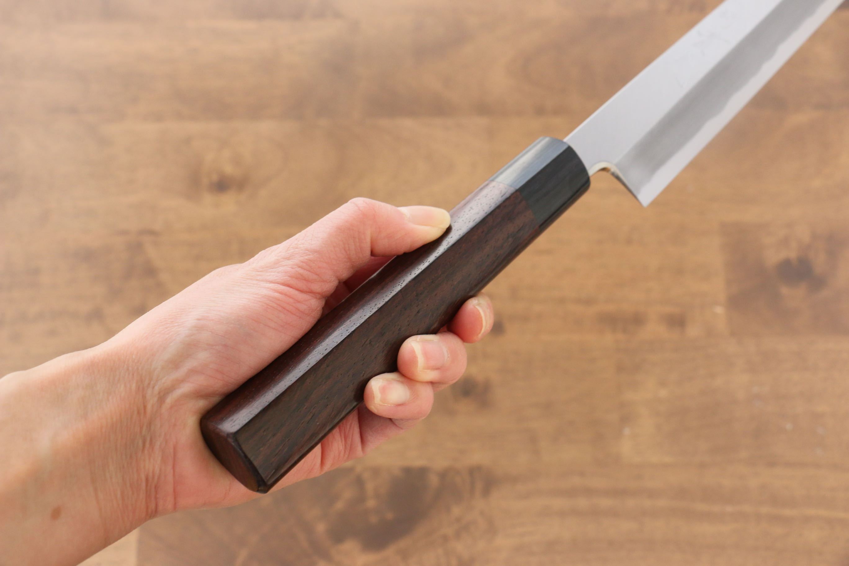 Jikko White Steel No.2 Sakimaru Yanagiba 300mm Japanese Sushi Knife with Premium Ebony Handle - Perfect for Sushi Chefs & Professional Japanese Cuisine Preparation