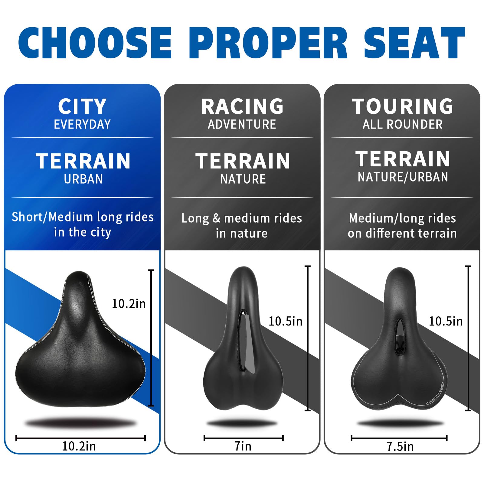 Premium Bike Seat Cushion - Extra Soft Comfortable Bicycle Seat Cover for Men & Women - Universal Fit for Road, Mountain, Cruiser & Exercise Bikes - Perfect for Long Rides, Commuting & Indoor Cycling Workouts