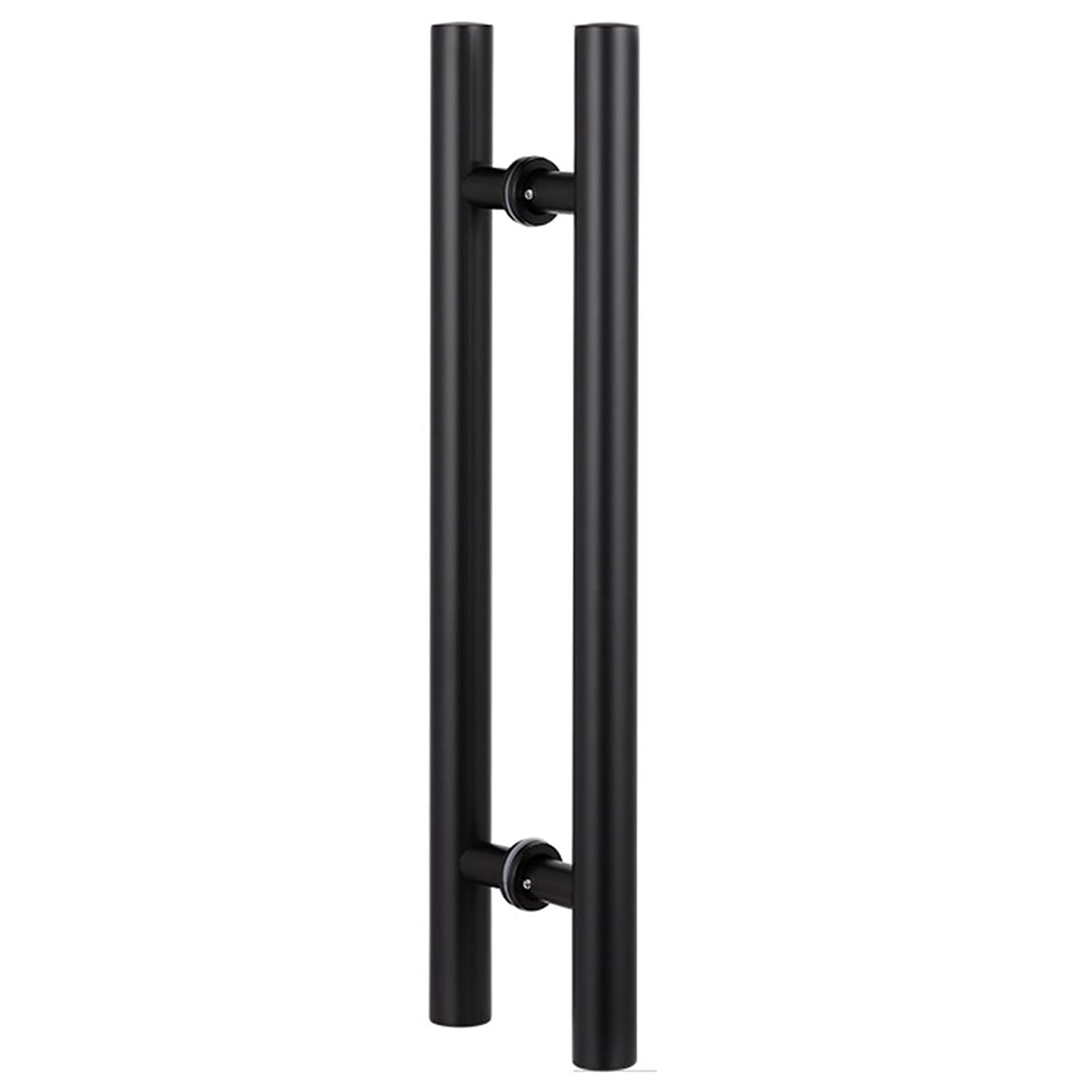 Premium Sliding Shower Door Handle - Matte Black H-Shaped Push Pull Bar for Glass Doors (24/31/39/47/59 Inch) - Double-Sided Bathroom & Office Entry Handle - Durable 80cm/2.6ft Round Bar - Perfect for Modern Showers, Barn Doors and Commercial Spaces