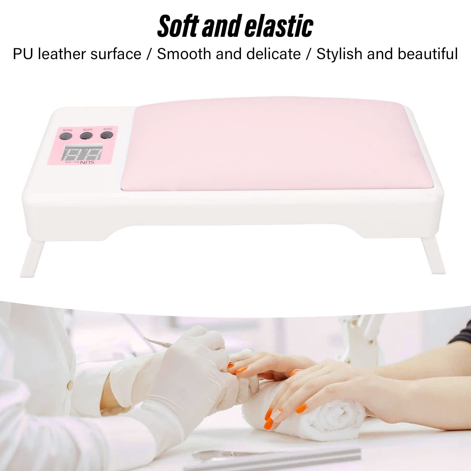UBERSWEET® Portable Folding Nail Lamp - Professional UV LED Gel Nail Dryer for Home & Salon Use, Compact & Lightweight for Travel (Pink) | Perfect for Manicures, Pedicures & Nail Art at Home or On-The-Go