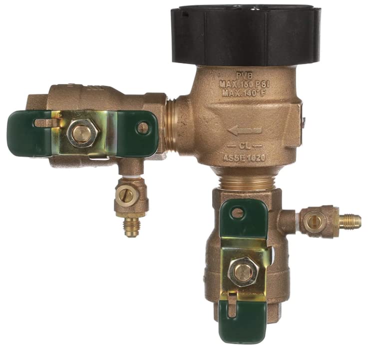 1 in Anti-Siphon Pressure Vacuum Breaker with Quarter Turn Shutoff & Tee Handles - Irrigation Backflow Preventer for Lawn Sprinkler Systems & Outdoor Watering