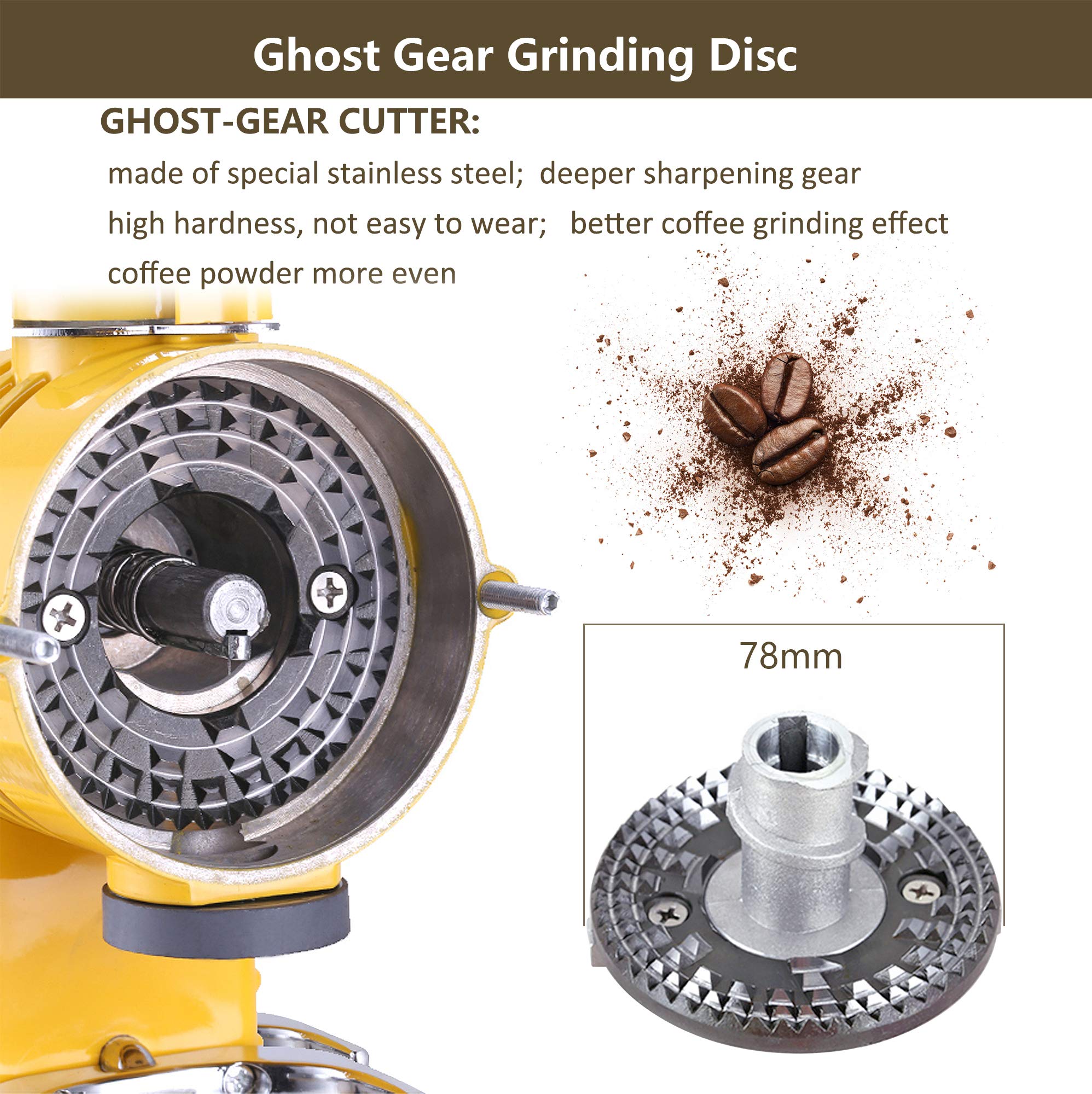 Premium Electric Burr Coffee Grinder - 10 Adjustable Coarse Grind Settings for Drip, Percolator & French Press - Ghost Teeth Burr Mill with Cleaning Brush (110V) - Perfect for Home, Office & Coffee Enthusiasts