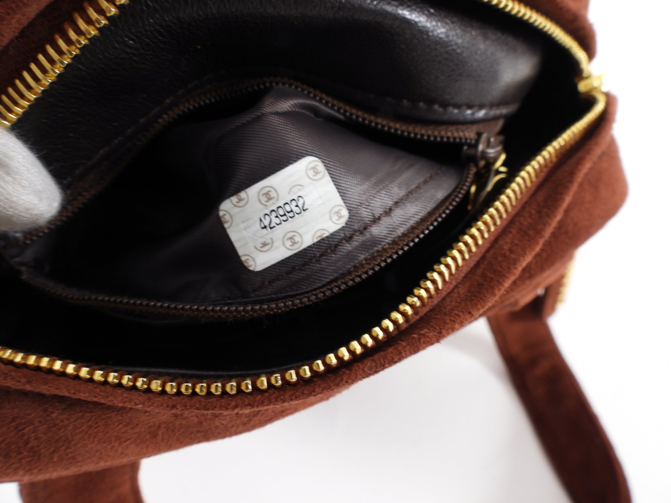 Vintage Chanel 1996-1997 Brown Suede CC Logo Top Handle Bag - Luxury Shoulder Purse for Women, Perfect for Date Night & Special Occasions
