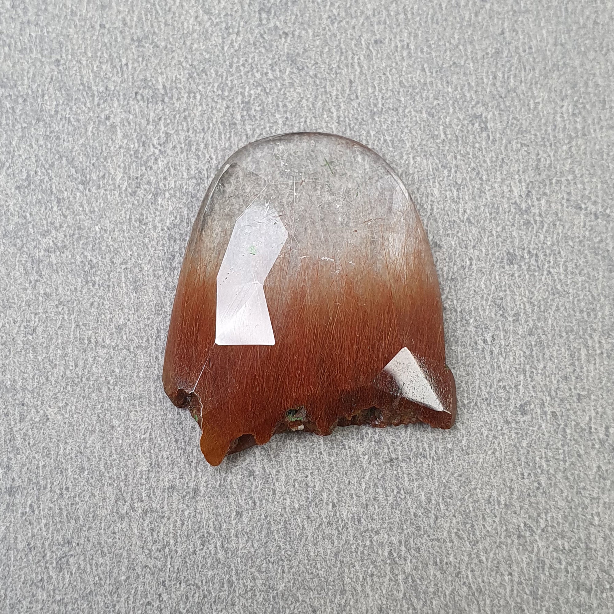 Natural Brown Rutile Quartz Gemstone Rose Cut 23.30cts - Untreated Unheated Uneven Shape 30x25mm for Jewelry Making | Healing Crystal Collection | Video Included