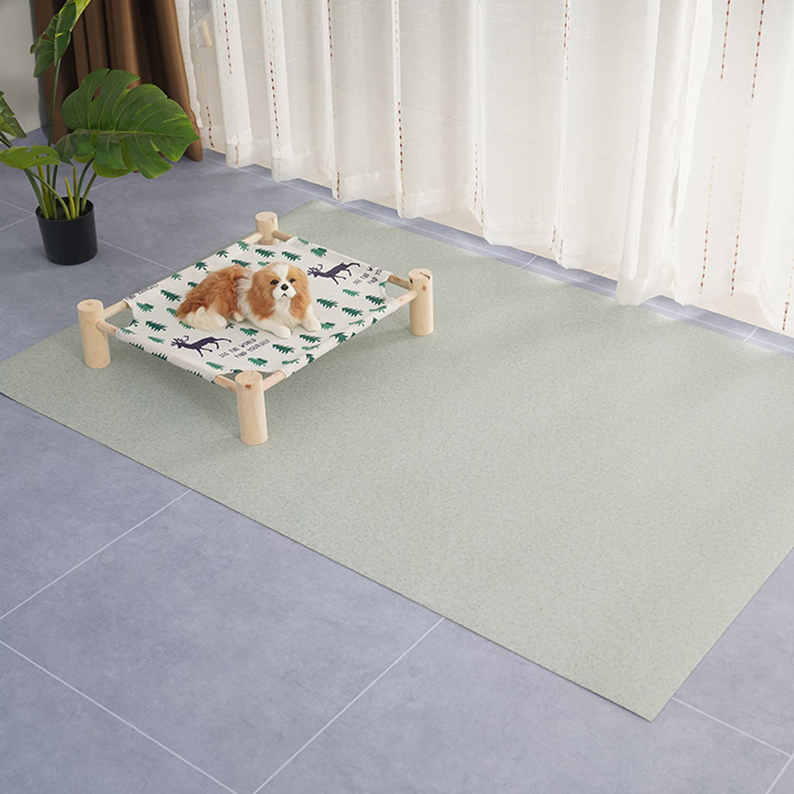 1.6mm Thick Waterproof Washable PVC Pet Feeding Mat - Non-Slip Dog & Cat Bowl Mat for Food & Water, Chew Proof Floor Protector for Playpen, Sleeping & Feeding Areas - Ideal for Kitchen, Crate & Indoor Use