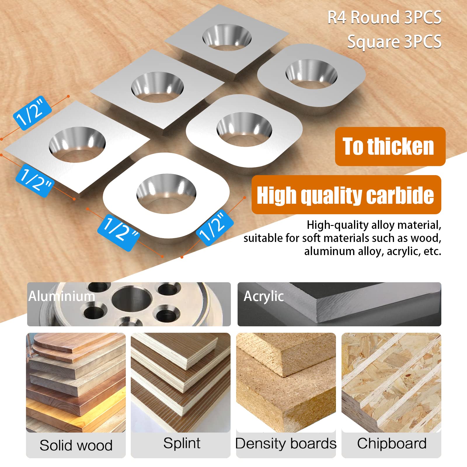 CNC Flattening Slotting Bottom Cleaning Router Bit - 1/2