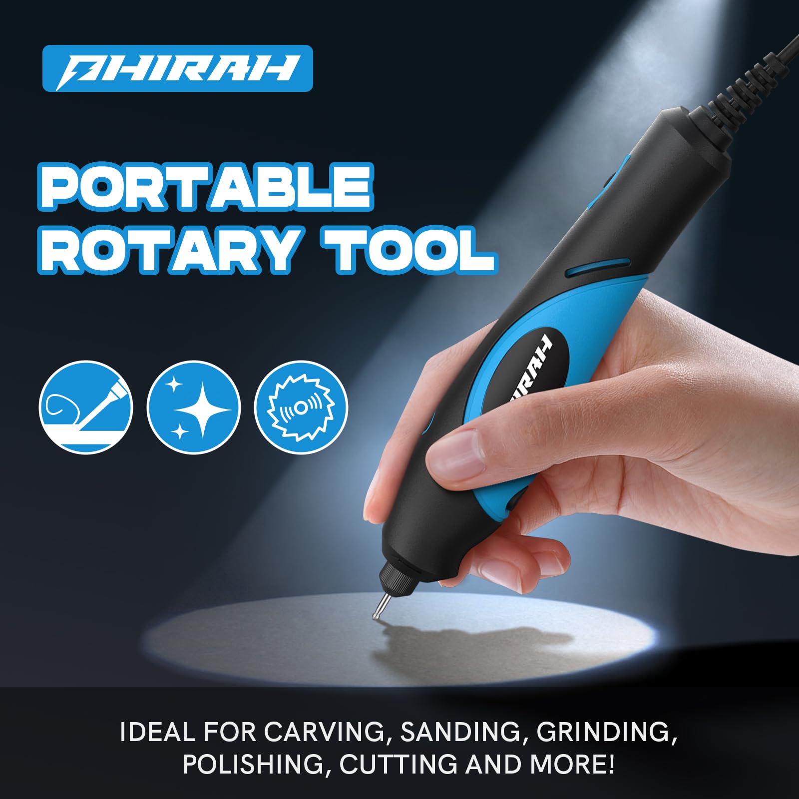 18V Mini Rotary Tool Kit with 70 Accessories - 5-Speed Corded Power Tool for Sanding, Cutting, Grinding, Carving, Drilling & Polishing - Perfect for DIY Crafts, Woodworking, Metalworking & Home Repair Projects